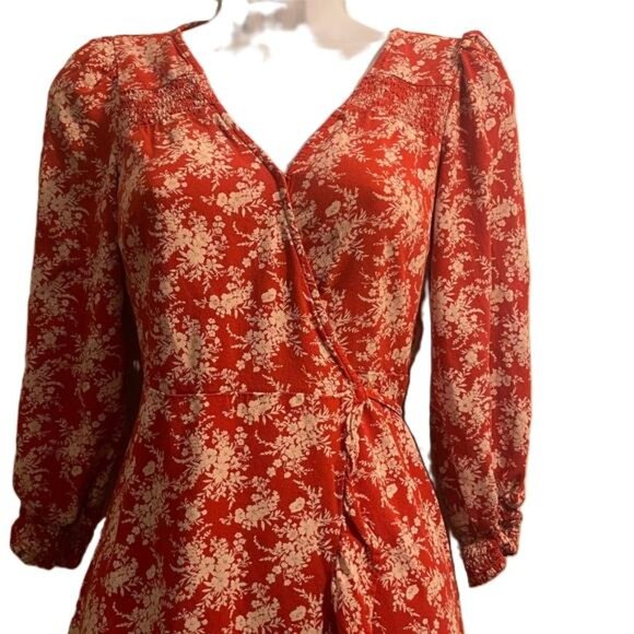 American Eagle Outfitters Red Floral Mini Dress, X-Small - Picture 3 of 6